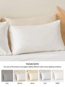 1pc Solid Color Pillowcase, Pillow Core Not Included, Soft Pillow Cover, Wrinkle-Free, Fade-Resistant, Soft And Breathable,No Filler, Machine Washable