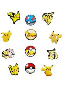 pokemon 5/10/20pcs Pokémon, Pikachu Shoe Charm - Fun And Creative DIY Shoe Accessories, Unique And Colorful Pikachu Hole Shoe Decorations, Used For Personalized Footwear; Ideal Gift For Enthusiasts, Party Darlings, And Collectors Suitable For Birthday Party Decoration Features