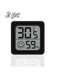 1/2 pezzi Mini termometro igrometro con faccina sorridente, display LCD biadesivo, monitoraggio preciso delle variazioni di temperatura e umidità in ambienti interni/esterni, camera da letto, sala da pranzo, ufficio, terrario per rettili