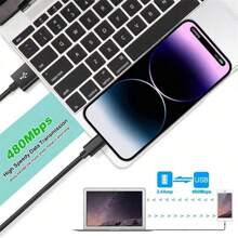 2PCS 66w Fast Charging Data Cable USB To Lightning 1m Wear-Resistant Fast Charging Stable Transmission Data Cable Charging Cable Compatible With IPhone 8-14 Series Smartphones
