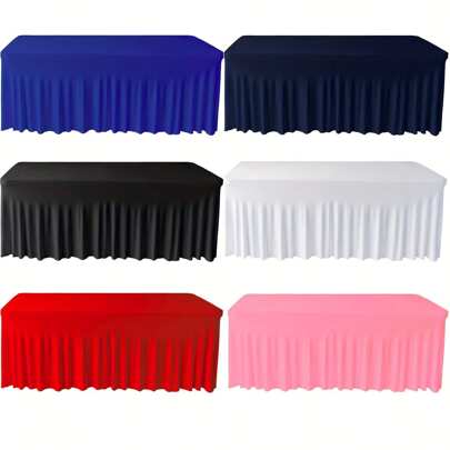 1pc Extra Large Stretchy Table Skirt, Assorted Sizes