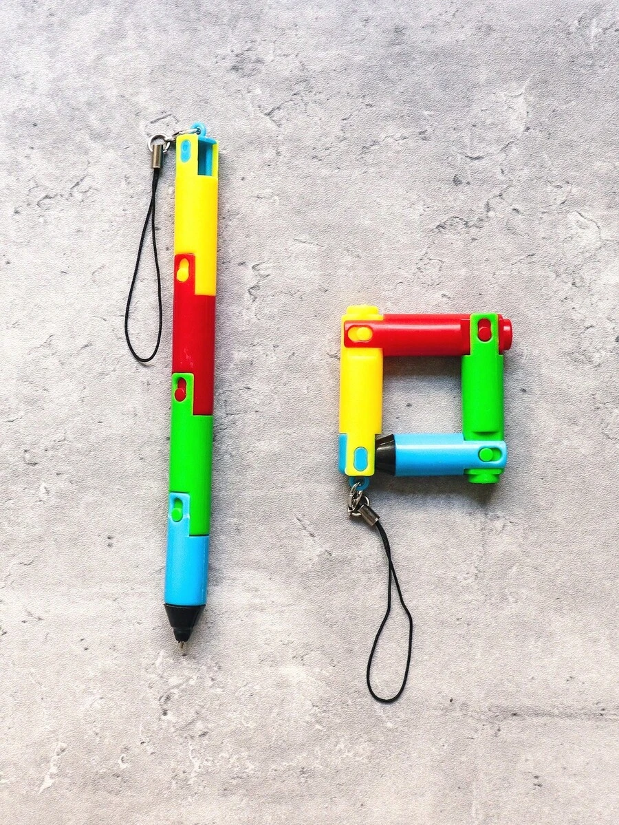 1pc Foldable Ballpoint Pen, Creative Transforming Pen For Students, Stationery Back To School - Multicolor - View 1