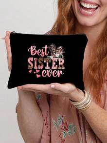 Funny Makeup Cosmetic Bag, Letter Printed Cosmetic Bag,Toiletry Case Multi Functional Pouch Gifts For Friends,Gifts For Women Mom Friends Sister, Makeup Bag, Cosmetic Travel Bag With Zipper, Travel Toiletry Storage Bag, Wallet Pencil Bag, School Pencil Case, Stationery Bag, Women Gift School Supplies Travel Essentials Make Up Bag Holiday Essentials Makeup Bagsvacation Summer Back To School School Stuff Bag For School Travel Bag For Women Makeup Bag For Travel - Beige - View 11