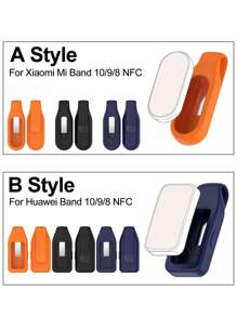Portable Silicone Buckle For Xiao-Mi Mi Band 10 9 8 NFC Smartwatch Bracelet Clip For Hua-Wei Band 10 9 8 NFC Buckle Holder Silicone Protective Case Cover