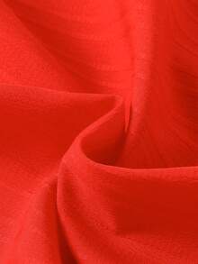 Tween Boys Summer New Wave Ribbed Stand Collar Short Sleeve Casual Comfortable Fashionable Solid Color Button-Down Shirt - Red - View 6