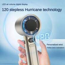120 Gears Mini Portable High Speed Fan USB Rechargeable 1800mAh Wireless Handheld Electric Fan For Outdoor Camping Home