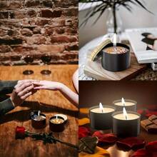 Conjunto de 48 peças para fazer velas, incluindo 6 frascos pretos de vela com tampa de madeira de 4 oz, com adesivos para pavio, 16 pavios, 20 adesivos para segurar os palitos de vela e 6 suportes de pavio para artesanato de velas DIY, artes e ofícios, ótimo para iniciantes e hobbistas, perfeito para presentes de Natal, Halloween, Páscoa, Ação de Graças e Dia dos Namorados!