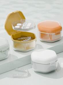 Tooth Socket Storage Box, Holder, Denture Box, Invisible Tooth Socket Cleaning Box, Portable Sealed Soaking Tooth Cleaning Box
