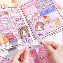 可爱食物DIY免剪贴簿手工套装：3D场景材料包、贴纸、拼贴画、安静书