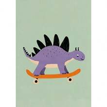 1PC Optional Frame Modern Funny Animals Rabbit Dog Bear Cat Lion Skateboard Posters Prints Crocodile Wall Arts Canvas Room Decor ,Wall Art With Frame - Multicolor - View 17