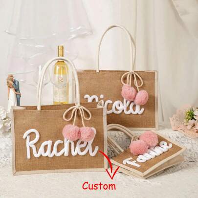 Bolsas personalizadas para madrinhas, sacolas personalizadas de juta para presente, sacolas de praia, sacolas para despedida de solteira, presentes para pedido de casamento, sacolas para presente de dia das mães, multiuso, grande capacidade, versáteis, multifuncionais, coloridas, fofas, adoráveis, discretas, engraçadas, kawaii, Y2K, minimalistas, para o dia a dia, para o trabalho casual, básicas, personalizadas, únicas, personalizadas, presentes ideais para ele, presentes ideais para ela, para ela, para a família, para amigos, para namorada, para aniversários, para feriados/férias, para atividades ao ar livre/passeios/viagens/caminhadas/estádio/esportes/escalada, para negócios/deslocamento/trabalho/escritório, bolsas femininas personalizadas