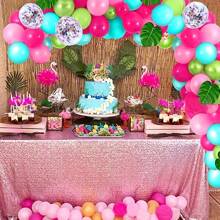 1 pièce Flamant rose Joyeux anniversaire décoration de gâteau Paillettes Flamant rose Décoration de gâteau Palmier Tortue Feuille Fleur Pique-cake Flamant rose pour Tropical Hawaïen Luau Fête d'anniversaire Fournitures de décoration de gâteau