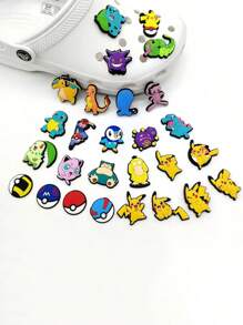 pokemon 5/10/20pcs Pokémon, Pikachu Shoe Charm - Fun And Creative DIY Shoe Accessories, Unique And Colorful Pikachu Hole Shoe Decorations, Used For Personalized Footwear; Ideal Gift For Enthusiasts, Party Darlings, And Collectors Suitable For Birthday Party Decoration Features