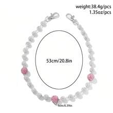 1 Set Sweet Style Pearl & Rhinestone Cross Chain, Rivet Waist Decor Accessories