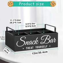 Organisateur de collations pour le comptoir, bacs de rangement de la réserve en bois avec poignées, organisateur de collations pour la réserve, la cuisine, boîte de rangement des aliments à 4 compartiments avec tiroir. Organisateur de réserve pour les collations, les chips