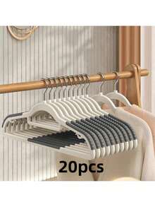 10 件装衣架成人防滑无缝设计肩托适用于衣柜、洗衣房、阳台、浴室晾衣