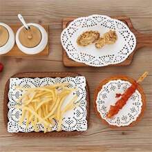 100pcs Lace Doily Paper Oil Absorption Pad Cupcake Mats Party Wedding Table Decor For Baking Cooking Cake Access Kitchen Supplie