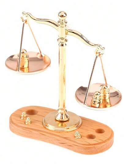 1 件迷你平衡秤复古复古模型装饰 1:12 娃娃屋配件口袋经典平衡装饰，小型复古平衡秤，便携式 DIY 收藏品，正宗微型收藏配件