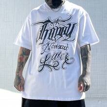 Mens T-Shirt West Coast Chicano Lettering Tattoo Gangsta Style Oversize Graffiti - 白色 - 查看 2