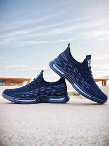 Zapatillas deportivas de hombre de textil ligero y transpirable ¡Imprescindible! 2024 nuevas zapatillas de hombre, material de punto transpirable, antiolor y ligero, suela blanda zapatillas de deporte para el ocio al aire libre, elección popular y práctica! - Negro - Ver 8