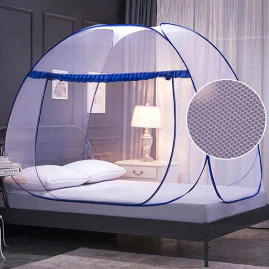 Mosquitero Plegable Cama 1.8x2x1.5m, Sin Necesita Colgarse - Azul - Ver 1