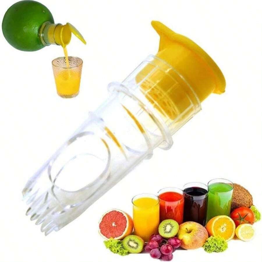 Portable Lemon Squeezer PlasticResuable Lightweight Juices ReamerWashable Manual Juices Reamer Built In Filterfor Home Travel - Multicolor - View 1
