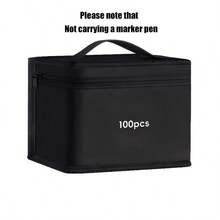 1 个马克笔袋，多种尺寸可选，不含马克笔，大容量专业马克笔收纳整理器，可折叠拉链袋，适用于美术用品、铅笔盒、铅笔袋、书包