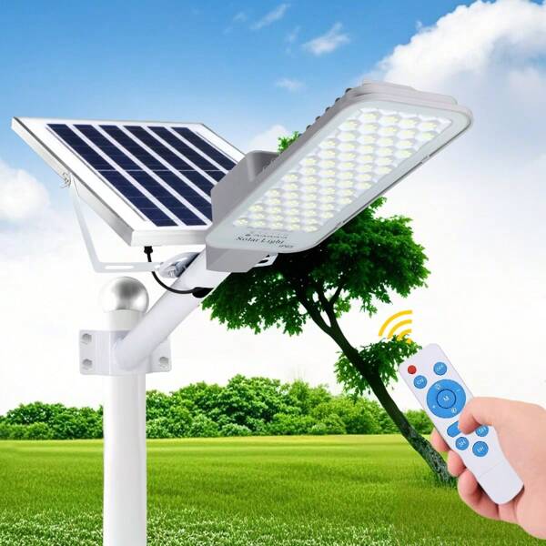 6000mAh Solar Powered Outdoor Wall Light/Yard Light With Smart Sensor, IP65 Waterproof & Remote Control, Suitable For Parking Lot, Garden, Porch, Yard, Pathway And Driveway, Easy Installation