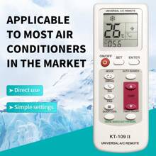 Télécommande universelle AC KT-109II avec fonctionnalité de température pour climatiseur