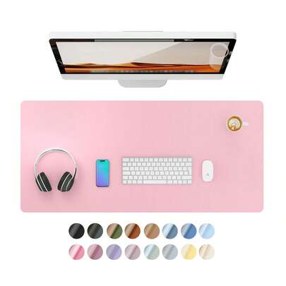 1 件纳帕皮革桌垫保护垫、鼠标垫、办公桌垫、防滑 PU 皮革桌垫、笔记本电脑桌垫、防水桌书写垫，适用于办公室和家庭（厚度 1 毫米）