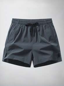 Men's Athletic Shorts With Drawstring, Elastic Waistband And Pockets, Quick-Dry And Loose Fit - Dark Grey - View 4