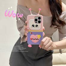 1pc Cartoon Heart Robot Case, Shock-Proof Soft Silicone Protective Cover Compatible With Iphone 13/14 Pro Max, 11/12, Cute Compatible With Apple IPhone 15 / P50 Pro, P60, P70, Mate 60, Mate 70 Pro