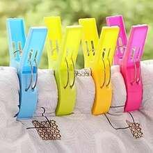 4/8pcs Plastic Powerful Anti-Blowing Clips, Large Clothes & Bedding Drying Clips, Multi-Function Non-Slip Clips, Household Clothes Drying Clips, Windproof Clips - Multicolor - View 1