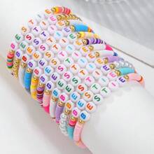 12pcs/Set Boho Heart & Letter Colorful Beaded Bracelets For Women Girls, Festival & Holiday Gift