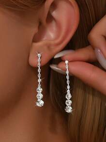 Pendientes de cristal geométrico con borla brillante aptos para uso en fiestas de cumpleaños, bodas y ocasiones especiales de las damas