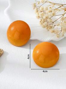 1 pereche cercei rotunzi roșii netezi, exagerați, vintage, de Ziua Mamei, cadou de petrecere pentru femei