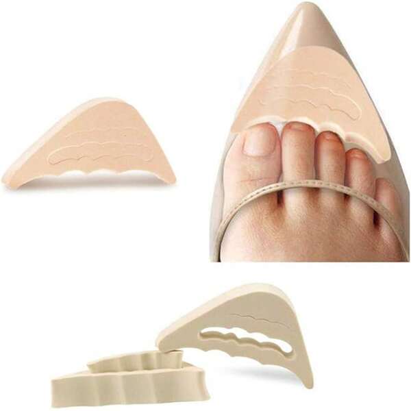 1 paire de demi-semelles en éponge molle, bouchons d'orteil réutilisables, coussinets de maintien pour les pieds, rembourrage de chaussures ajustable, inserts de chaussures unisexes