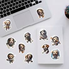 50 adesivos com design de cachorro espacial fofo de desenho animado, podem ser aplicados em copos de água, computadores, telefones, malas, skates, notebooks, desktops, guitarras, carros, capacetes e outros itens de decoração do dia a dia para adultos e adolescentes