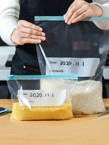 20 个重型冷冻袋 | 超大 31.5x26.5 厘米食品储存袋，带拉链密封 | 厚塑料可重复使用袋，适用于冷冻食品、餐食准备和冰箱整理 | - 彩色 - 查看 13