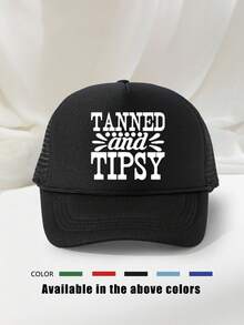 1pc Women's Embroidered "TANNED TIPSY" Washed Baseball Cap, Outdoor Adjustable Sun Protection Casual Hat Suitable For Spring, Autumn, Travel, Beach Vacation. Also Suitable For Young Men In Y2K Style. - Embroidery - View 11
