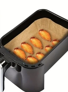 50/100pcs Brown Rectangular Air Fryer Paper Special Thick Oil Absorbing Paper Baking Oven Heat-Resistant Oil Paper Tray