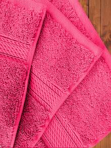 TOALLA DE BAÑO 100% ALGODÓN MEXICANO (Gruesa) ABSORBENTE  72cm X 134cm, la cenefa puede variar - Rosado Sandía - Ver 4