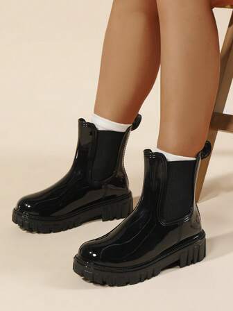 2双装防水短款果冻雨靴，防滑时尚休闲厚底女式雨靴，全新设计