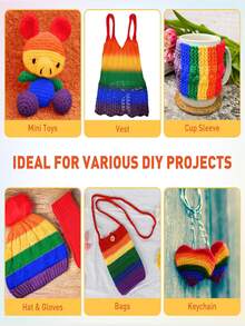 1卷50克5股混纺牛奶色腈纶纱线，100%腈纶柔软纱线，适合DIY编织包包、围巾、帽子、毛衣、玩偶（多种颜色可选）