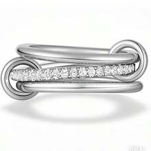 1 set de varios estilos de anillos de mujer con incrustaciones de cobre y circonita cúbica, chapados en oro, no se desvanecen, anillos apilables, mejor regalo decorativo para mujeres