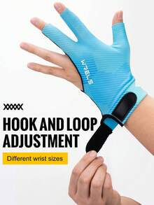 WRELS 1副专业三指台球手套，带透气防滑掌垫，适用于斯诺克台球比赛