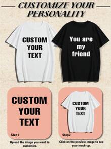Customized Men's T-Shirt - Input Your Text/Blessing/Funny Text, Summer T-Shirt, Father's Day Gift, Anniversary Gift, Company Team-Building, Music Festival, Gift For Him Stylish, Fashion, Hipster, Contracted, Easy Costume, Modest Fashion, Minimal Chic, Casual Custom, Unique, Personalized Ideal Gifts For Him Family, Boyfriend, Friends, Ren,Men,Easy Comfort,Casual Wear SS