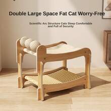 1 Stück Kratzbrett & Bett Kombination für Katzen, Doppellagiges stapelbares Design, krümelfreies, gesundes Sisalmaterial, Größe: 56*42*40cm