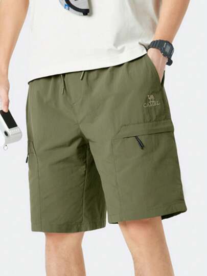 CAMEL CROWN Men's Sports Casual Shorts, Camel Work Shorts Summer Thin Breathable Straight Tube Splash-Proof Five-Point Casual Sports Shorts