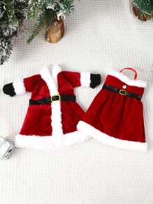 1pc Red Velvet Fabric Skirt/Dress-Style Wine Bottle Cover, Creative Christmas Red Wine Bottle Sleeve Suitable For Christmas Party Table Decor